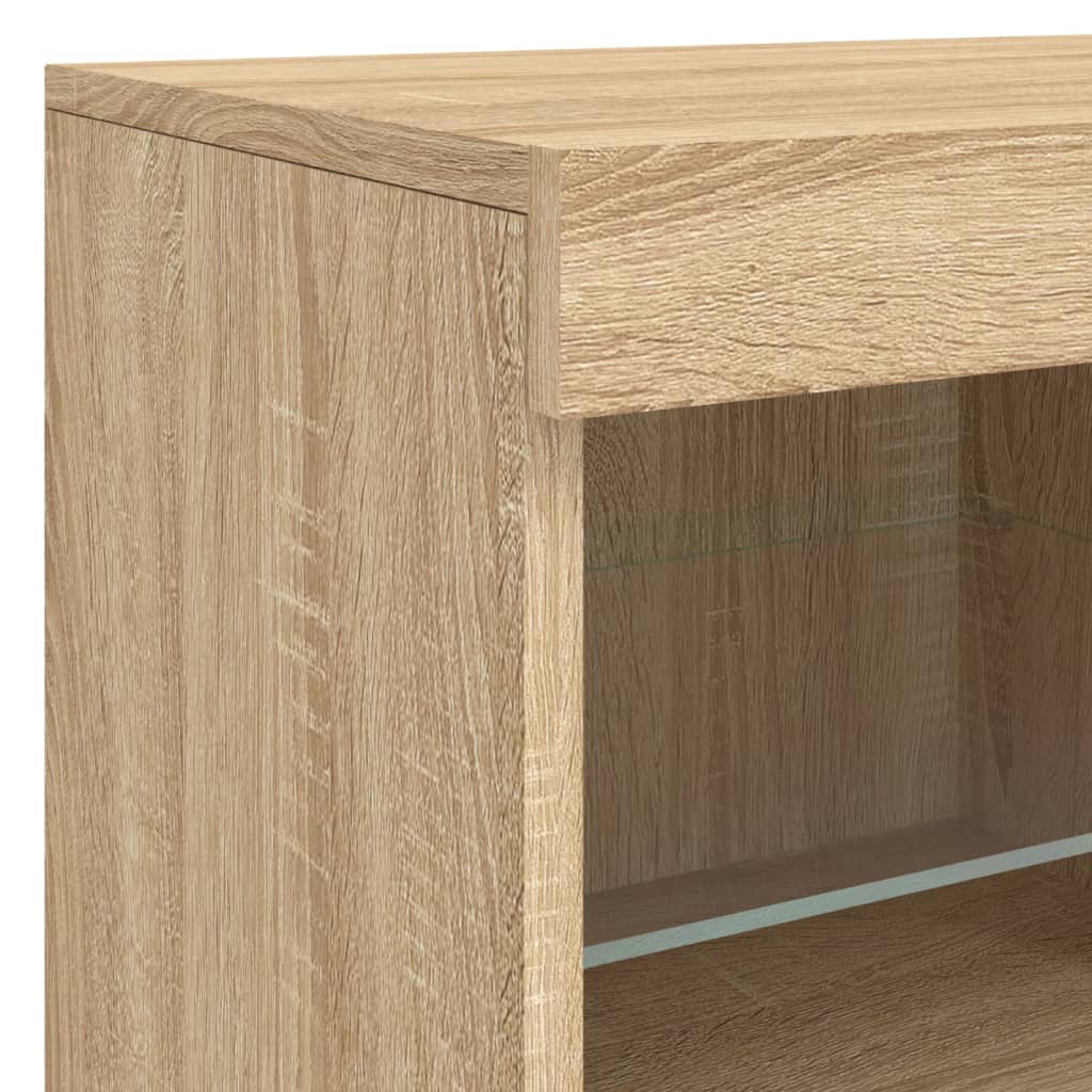 Dressoir Met Led-Verlichting 63X37X67 Cm Kleurig Sonoma eiken