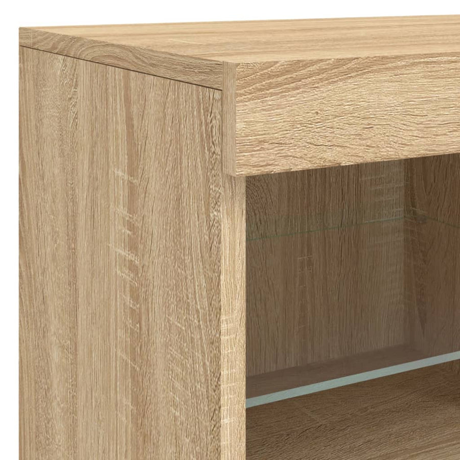 Dressoir Met Led-Verlichting 63X37X67 Cm Kleurig Sonoma eiken
