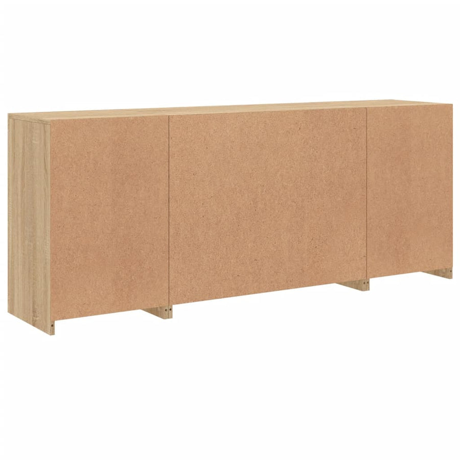 Dressoir Met Led-Verlichting 63X37X67 Cm Kleurig Sonoma eiken