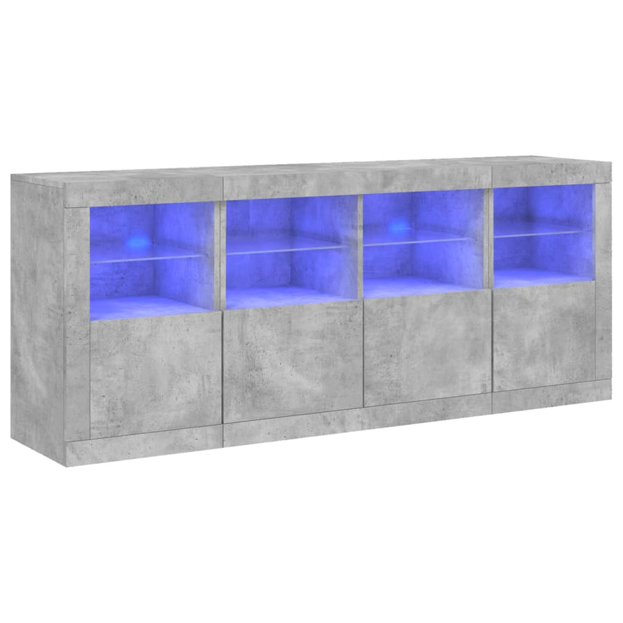 Dressoir Met Led-Verlichting 63X37X67 Cm Betongrijs