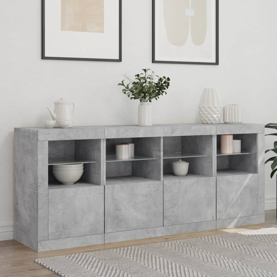 Dressoir Met Led-Verlichting 63X37X67 Cm Betongrijs