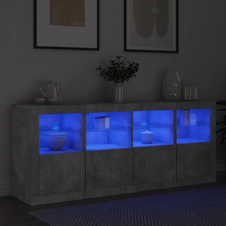 Dressoir Met Led-Verlichting 63X37X67 Cm Betongrijs