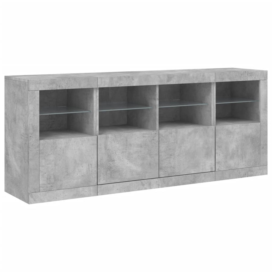 Dressoir Met Led-Verlichting 63X37X67 Cm Betongrijs