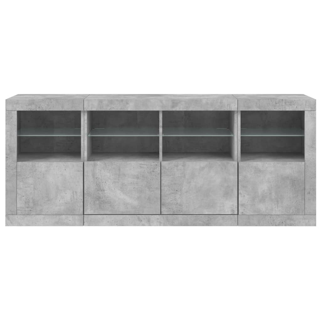 Dressoir Met Led-Verlichting 63X37X67 Cm Betongrijs