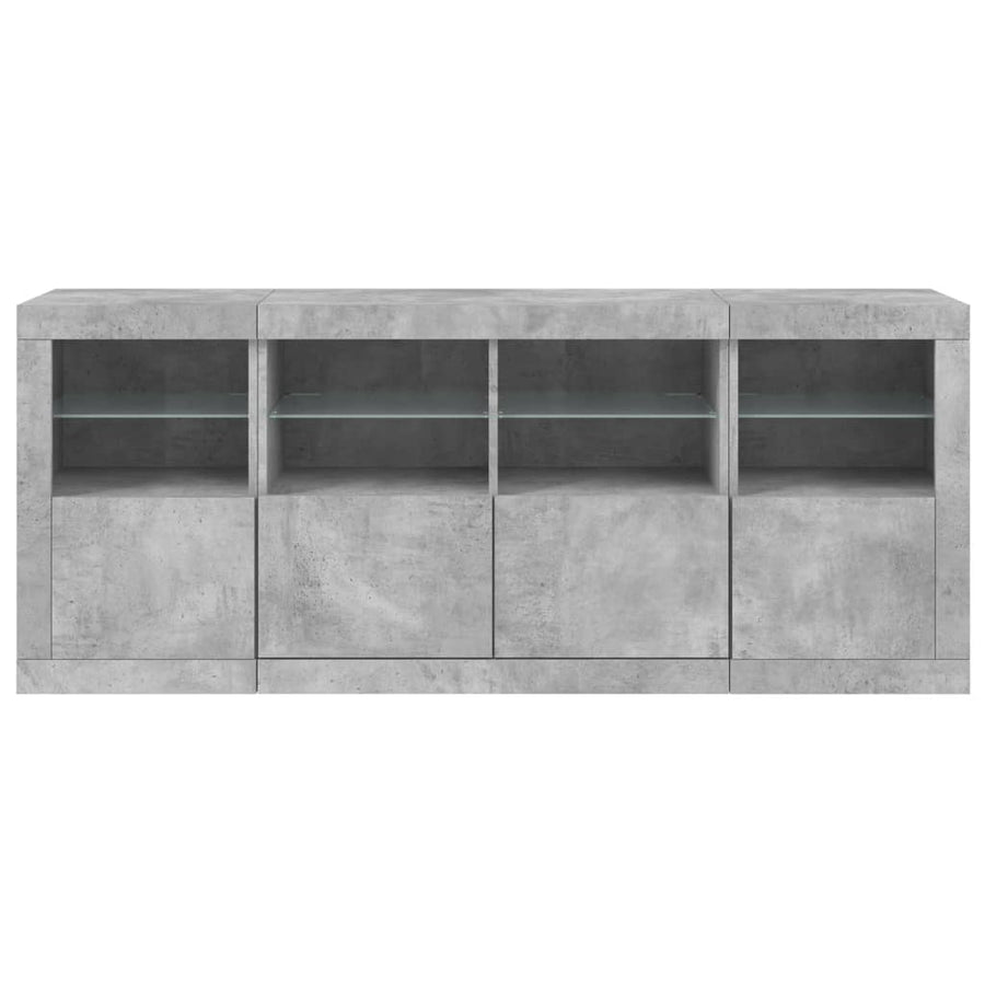 Dressoir Met Led-Verlichting 63X37X67 Cm Betongrijs