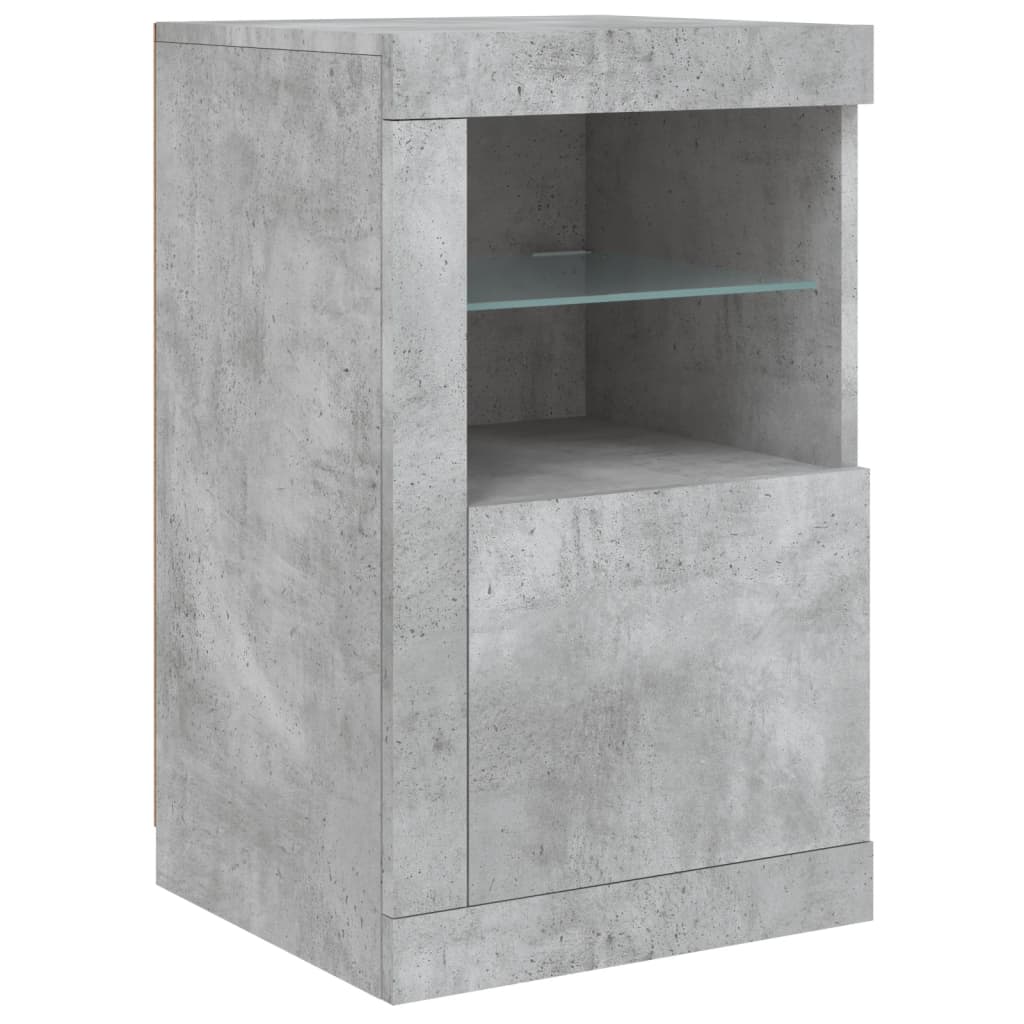 Dressoir Met Led-Verlichting 63X37X67 Cm Betongrijs