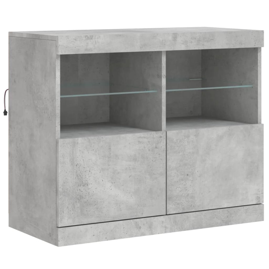 Dressoir Met Led-Verlichting 63X37X67 Cm Betongrijs