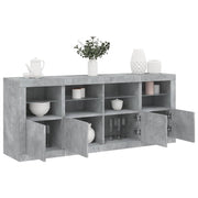 Dressoir 163x37x67 cm betongrijs met LED