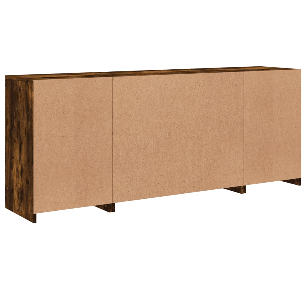 Dressoir Met Led-Verlichting 63X37X67 Cm Kleurig Gerookt eiken