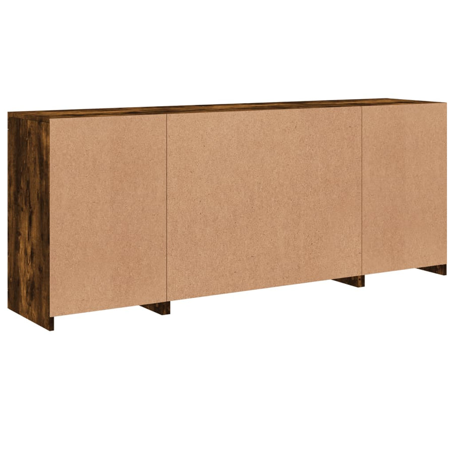 Dressoir Met Led-Verlichting 63X37X67 Cm Kleurig Gerookt eiken
