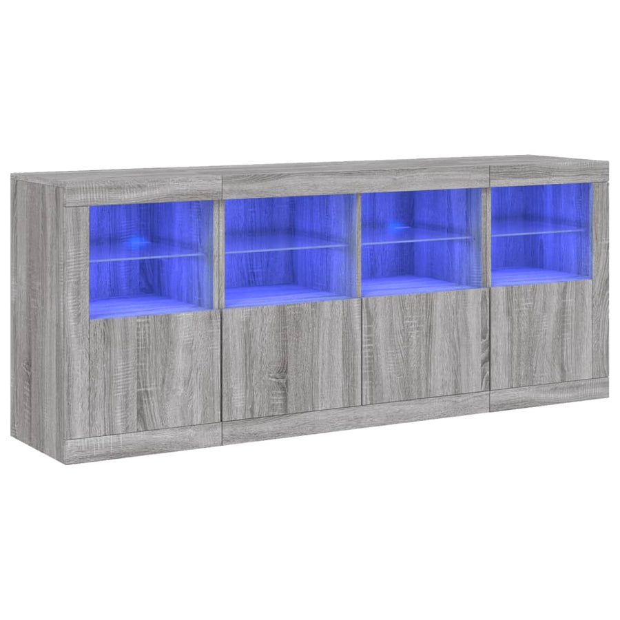 Dressoir Met Led-Verlichting 63X37X67 Cm Eiken Grijs sonoma