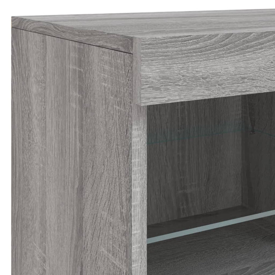 Dressoir Met Led-Verlichting 63X37X67 Cm Eiken Grijs sonoma