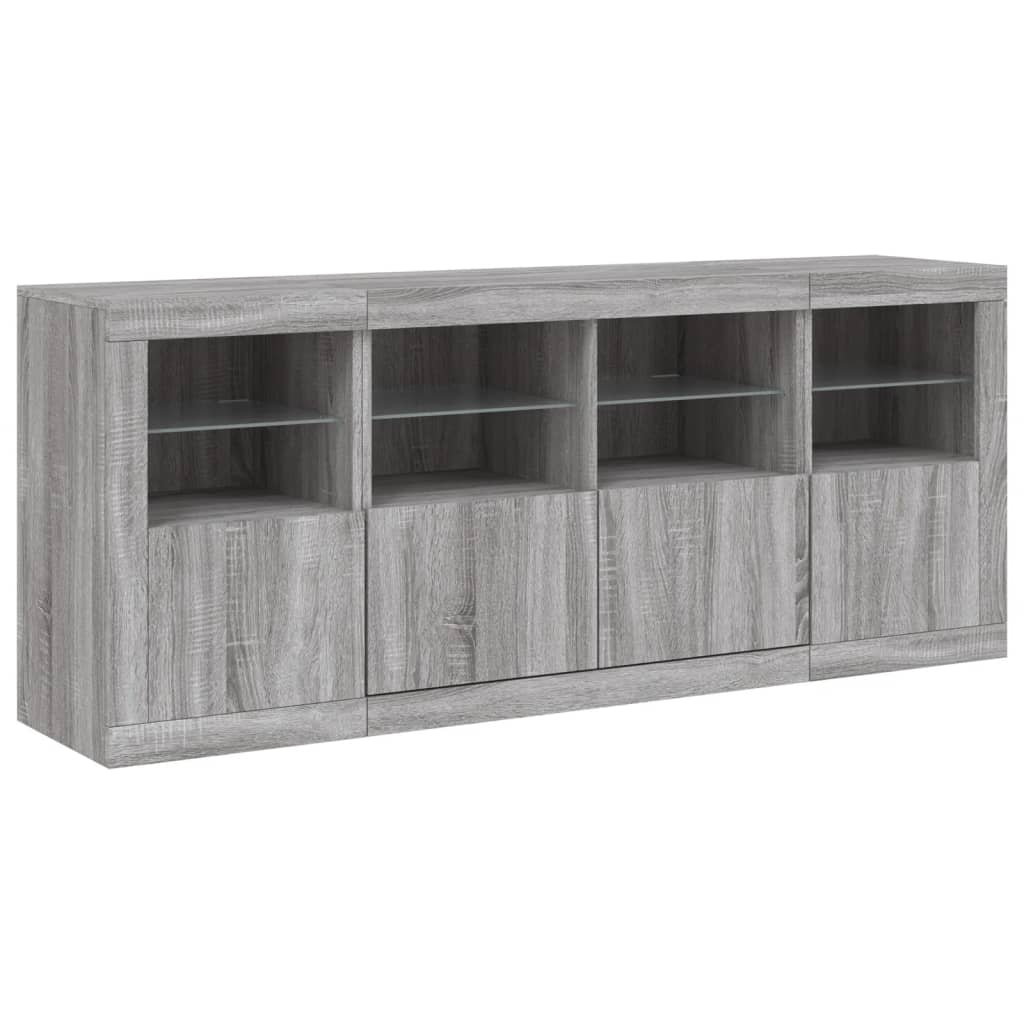 Dressoir Met Led-Verlichting 63X37X67 Cm Eiken Grijs sonoma