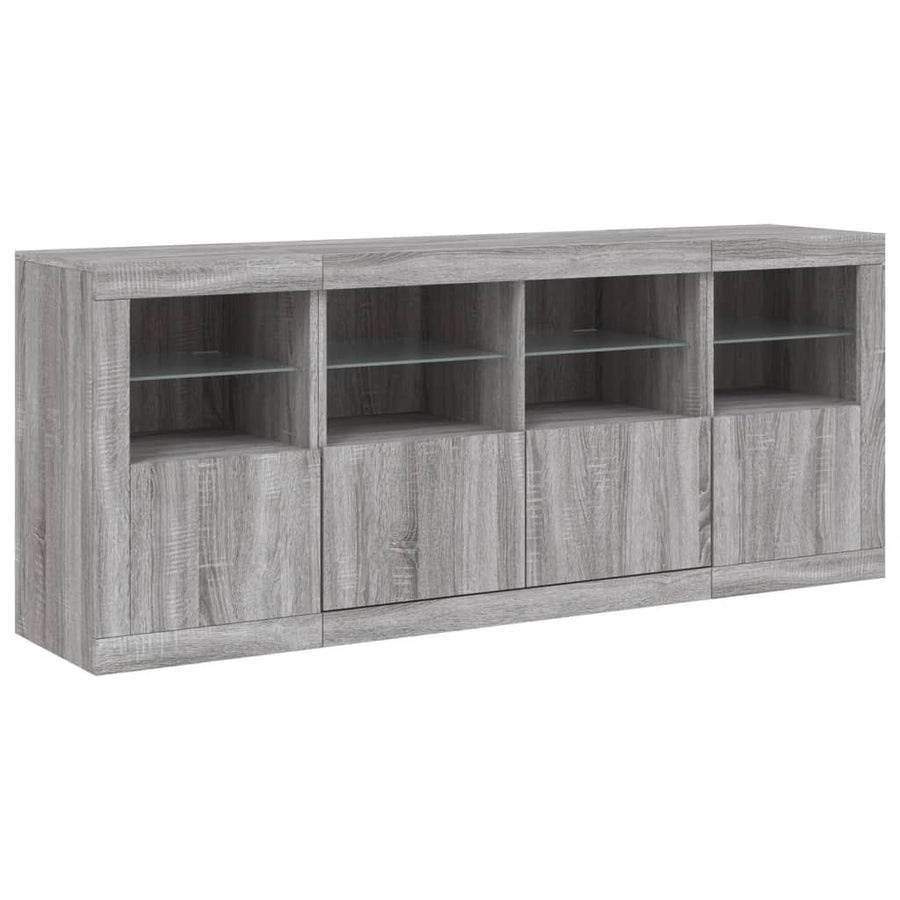 Dressoir Met Led-Verlichting 63X37X67 Cm Eiken Grijs sonoma