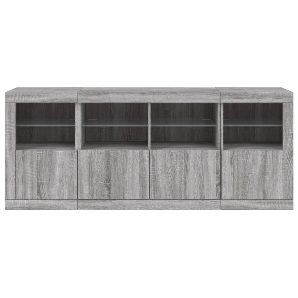 Dressoir Met Led-Verlichting 63X37X67 Cm Eiken Grijs sonoma