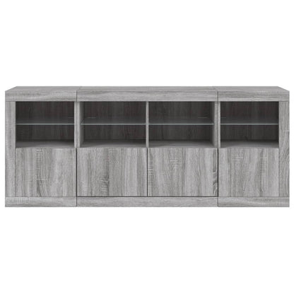 Dressoir Met Led-Verlichting 63X37X67 Cm Eiken Grijs sonoma