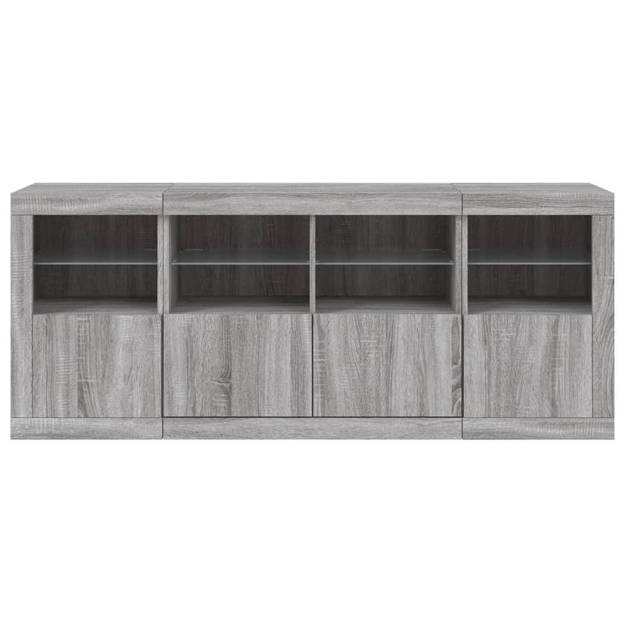 Dressoir Met Led-Verlichting 63X37X67 Cm Eiken Grijs sonoma