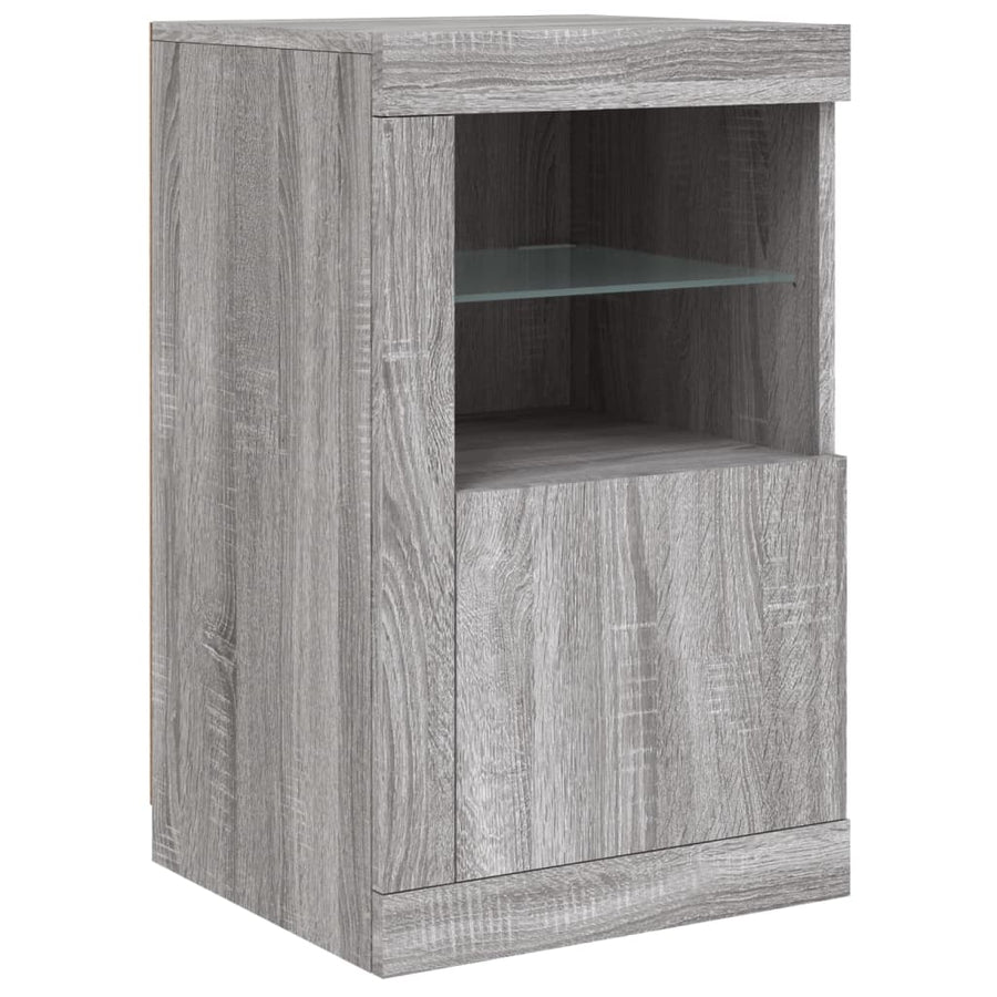 Dressoir Met Led-Verlichting 63X37X67 Cm Eiken Grijs sonoma