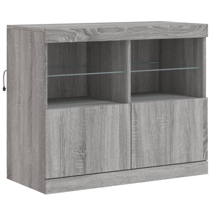 Dressoir Met Led-Verlichting 63X37X67 Cm Eiken Grijs sonoma
