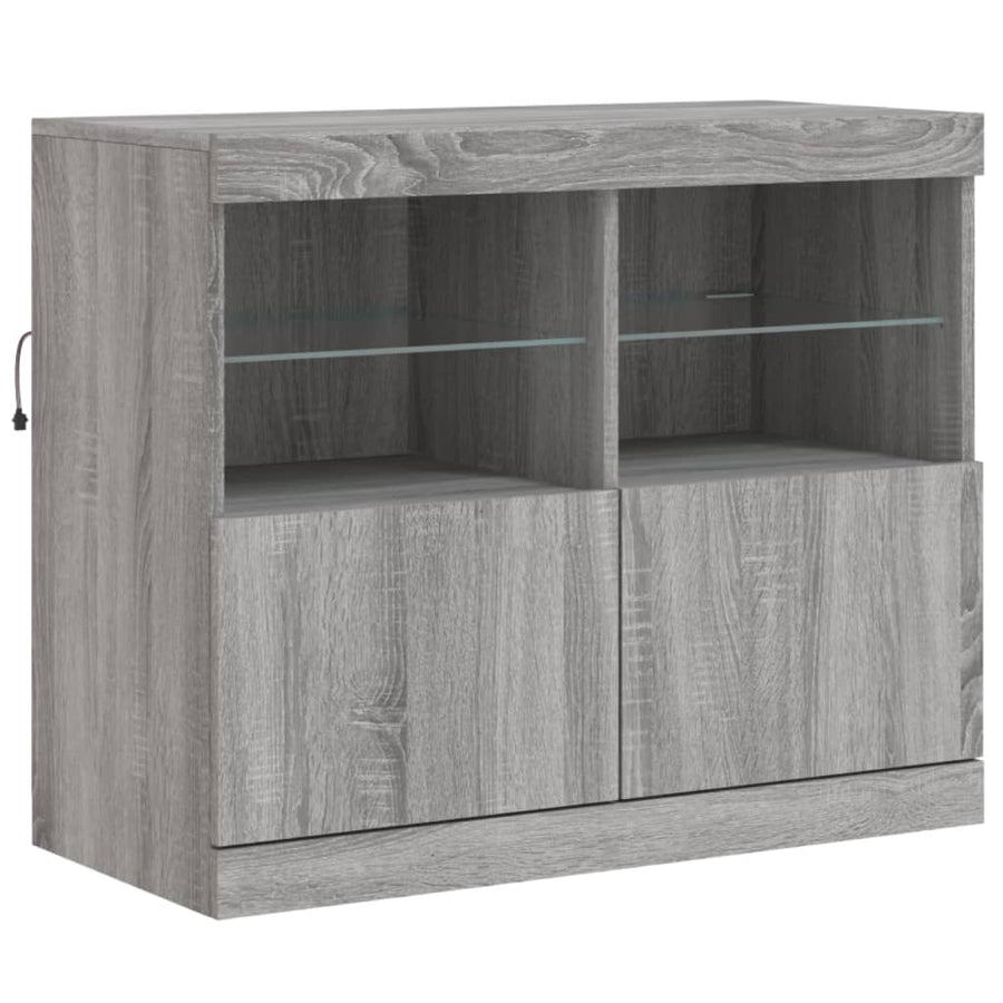 Dressoir Met Led-Verlichting 63X37X67 Cm Eiken Grijs sonoma