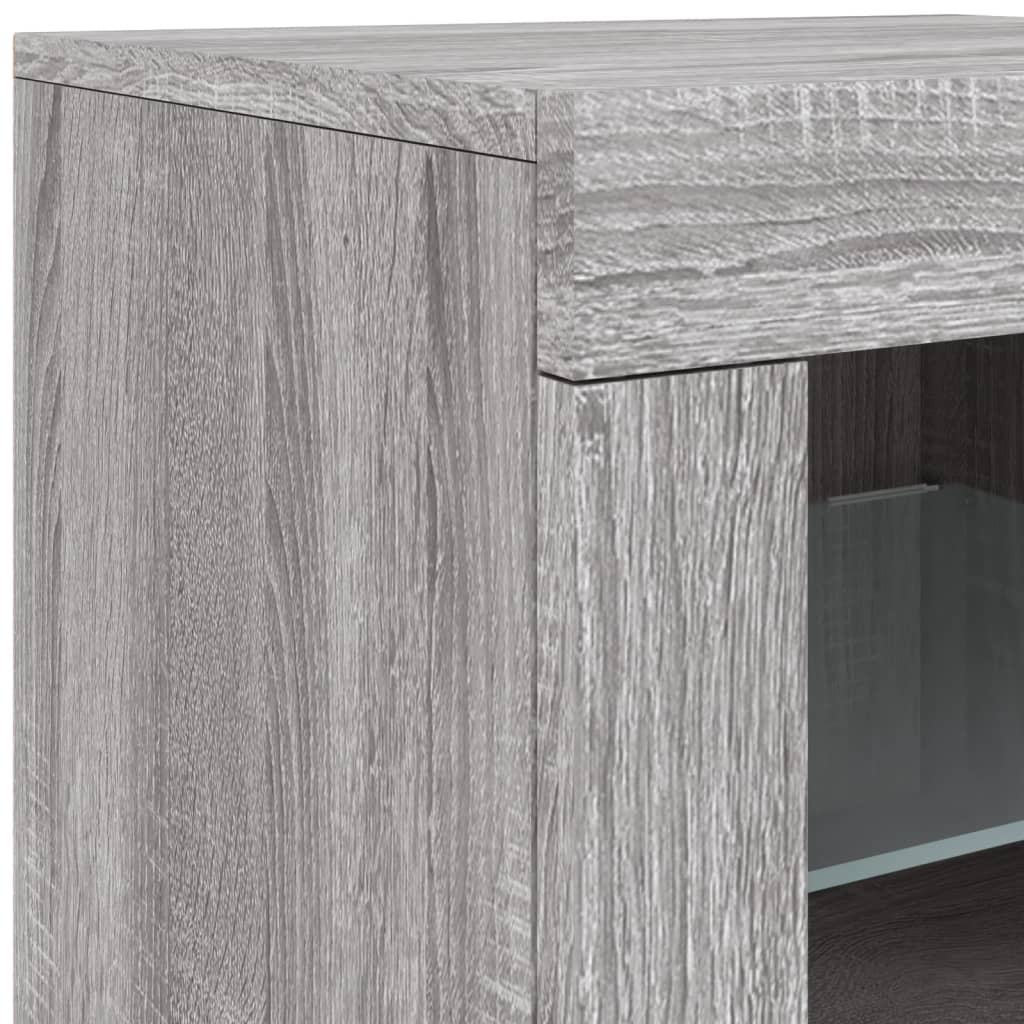 Dressoir Met Led-Verlichting 63X37X67 Cm Eiken Grijs sonoma