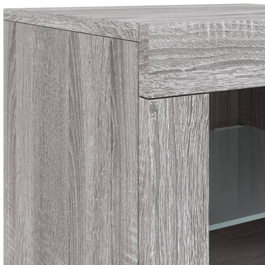Dressoir Met Led-Verlichting 63X37X67 Cm Eiken Grijs sonoma