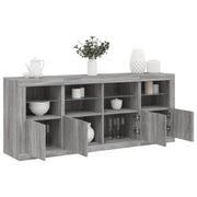 Dressoir 163x37x67 cm grijs sonoma eiken LED