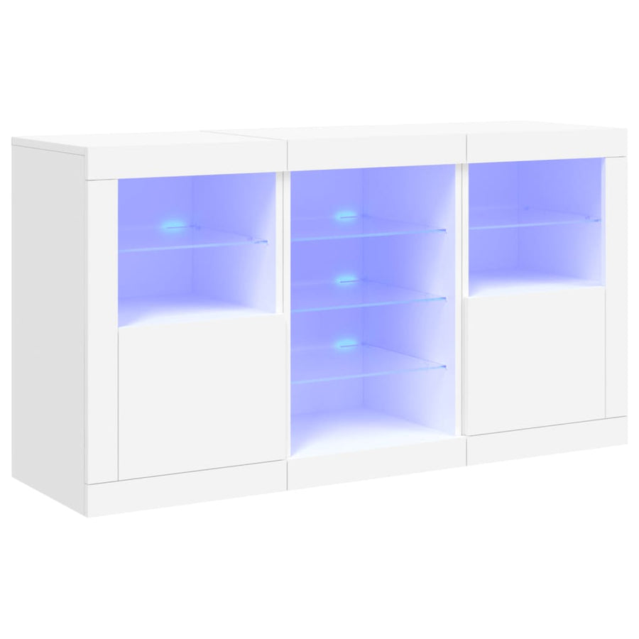 Dressoir Met Led-Verlichting 23X37X67 Cm Wit