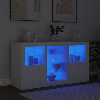 Dressoir Met Led-Verlichting 23X37X67 Cm Wit