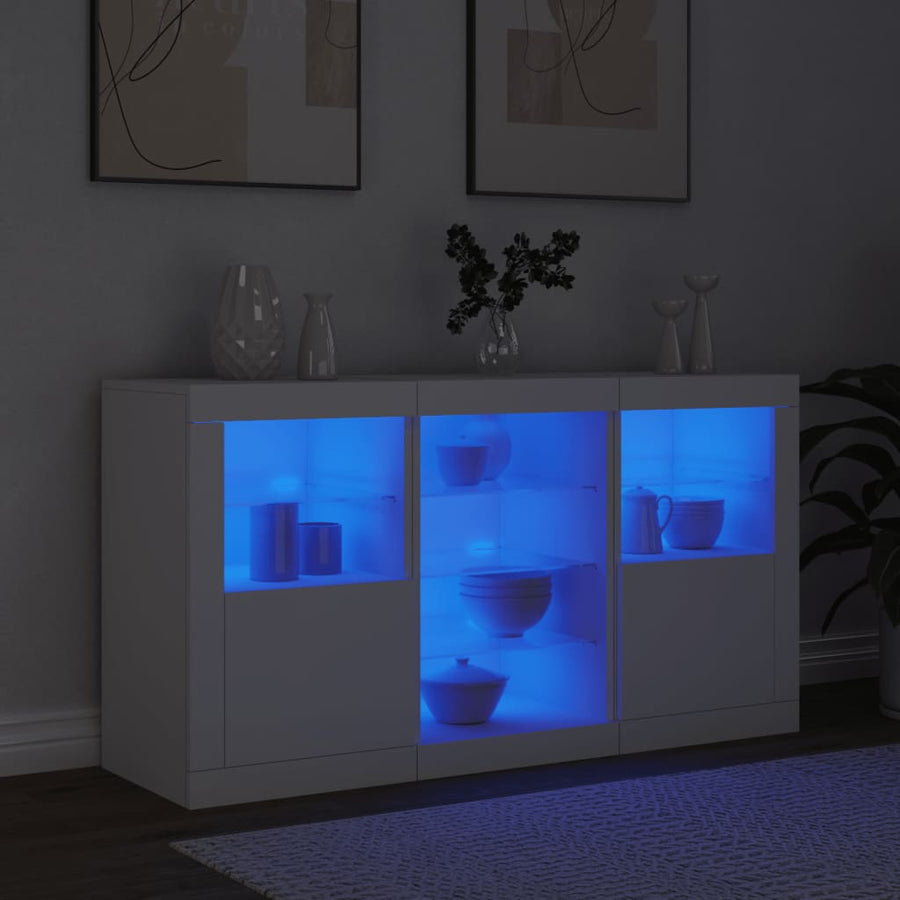Dressoir Met Led-Verlichting 23X37X67 Cm Wit