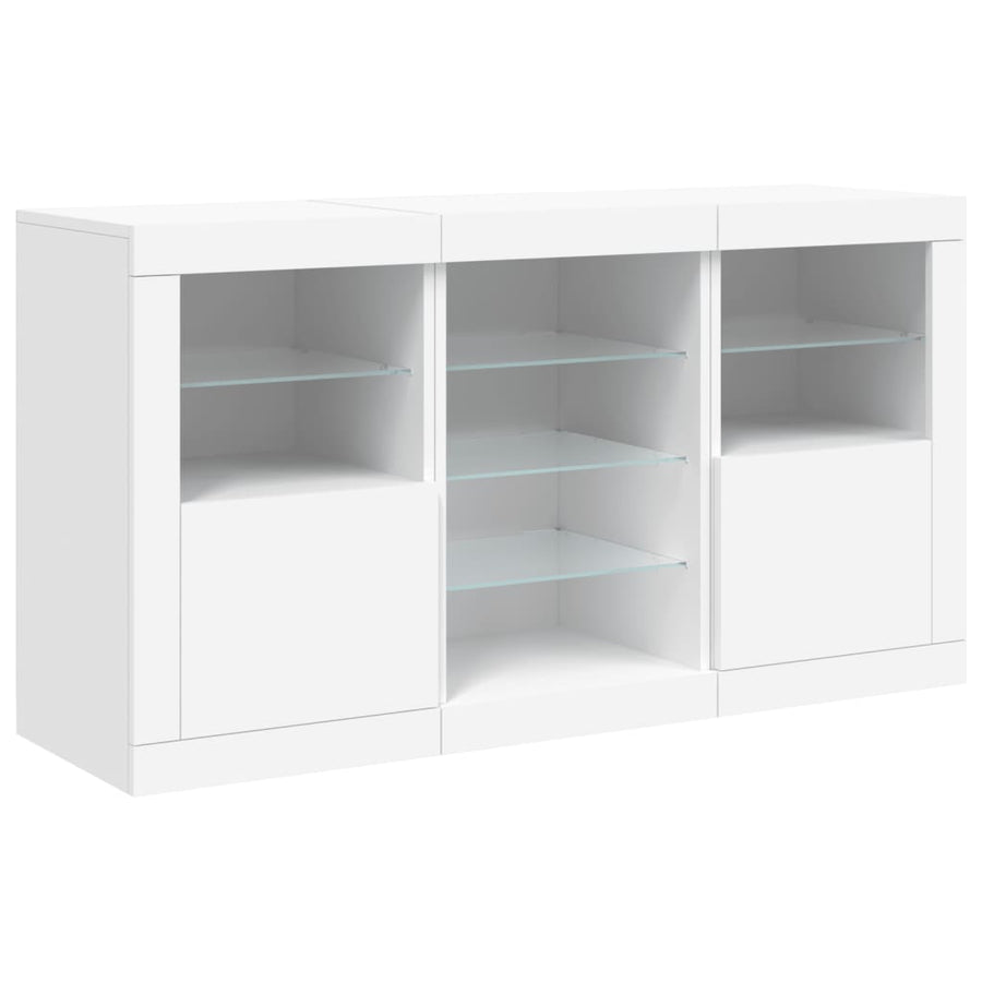 Dressoir Met Led-Verlichting 23X37X67 Cm Wit