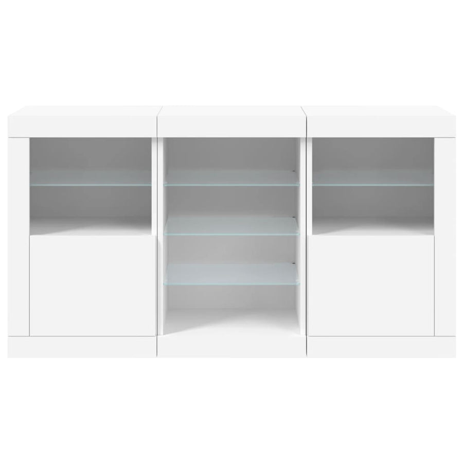 Dressoir Met Led-Verlichting 23X37X67 Cm Wit