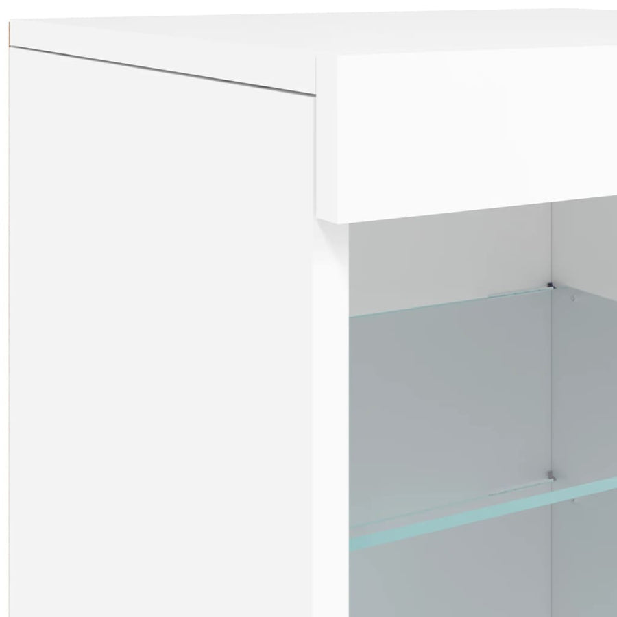 Dressoir Met Led-Verlichting 23X37X67 Cm Wit