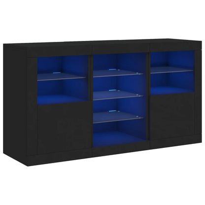 Dressoir Met Led-Verlichting 23X37X67 Cm Zwart