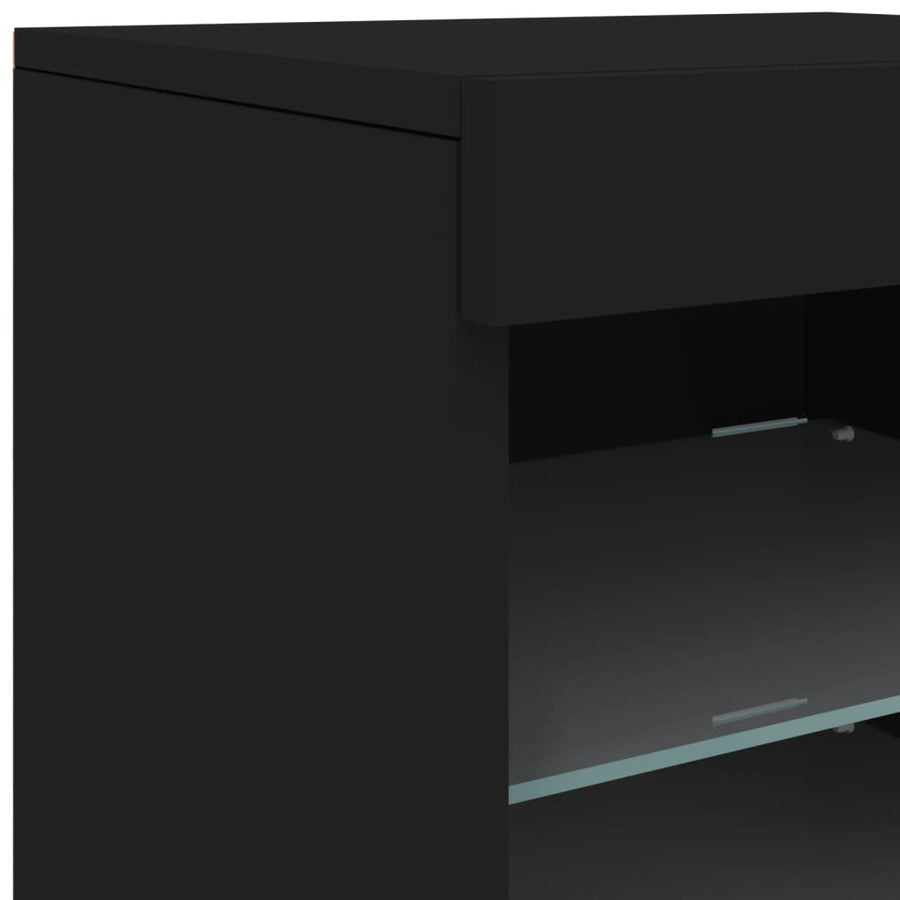 Dressoir Met Led-Verlichting 23X37X67 Cm Zwart