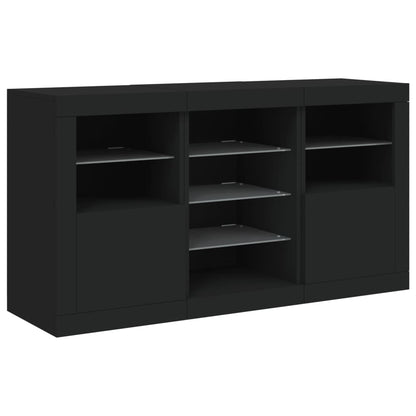 Dressoir Met Led-Verlichting 23X37X67 Cm Zwart
