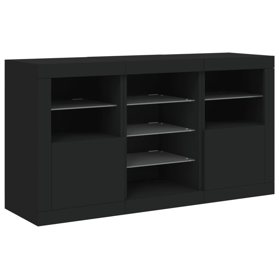 Dressoir Met Led-Verlichting 23X37X67 Cm Zwart