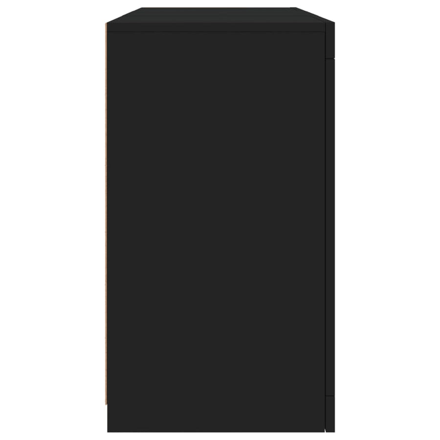 Dressoir Met Led-Verlichting 23X37X67 Cm Zwart