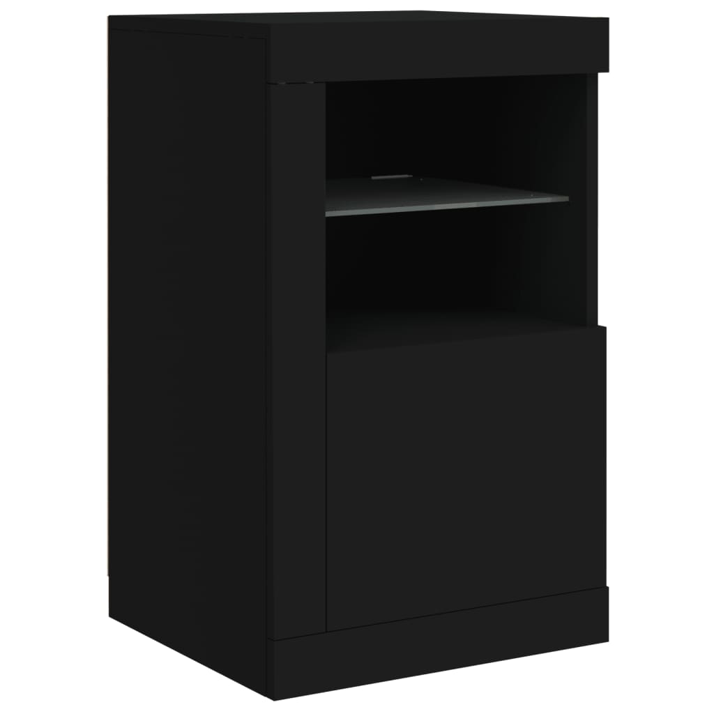 Dressoir Met Led-Verlichting 23X37X67 Cm Zwart
