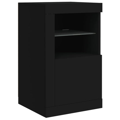 Dressoir Met Led-Verlichting 23X37X67 Cm Zwart
