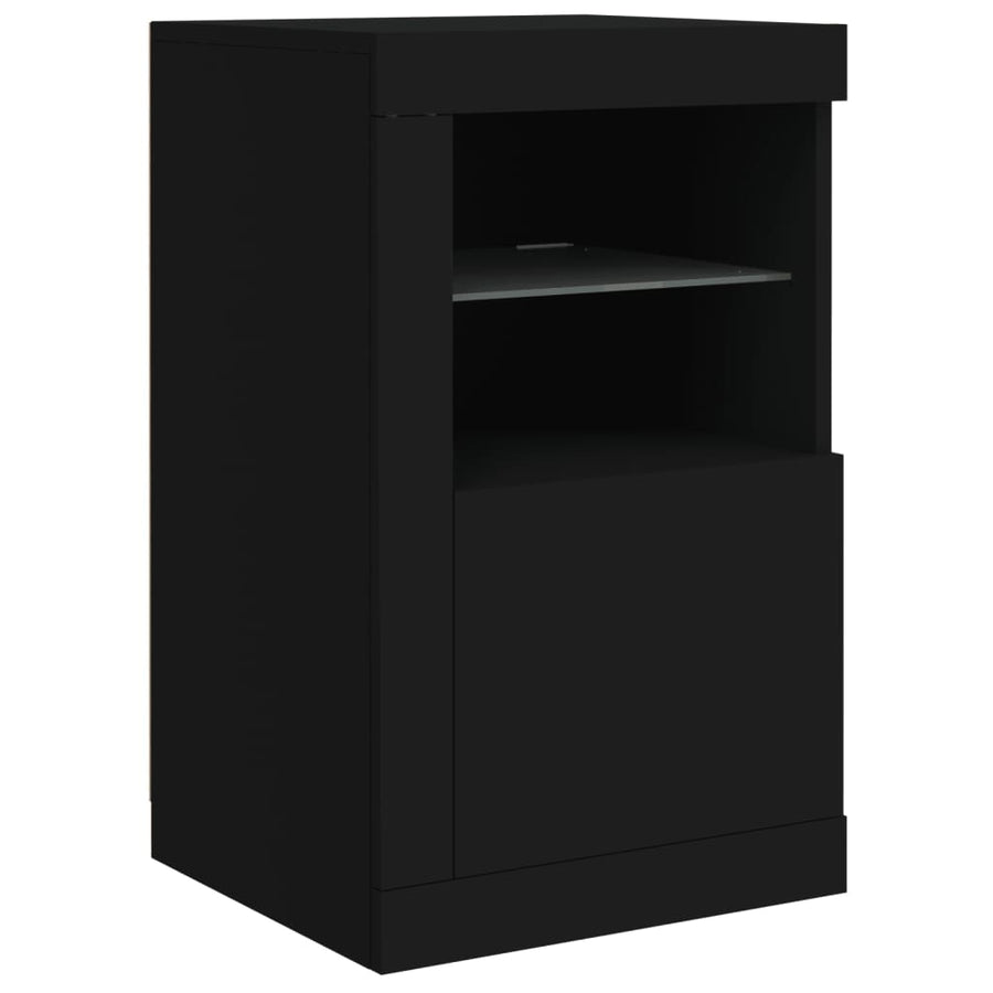Dressoir Met Led-Verlichting 23X37X67 Cm Zwart