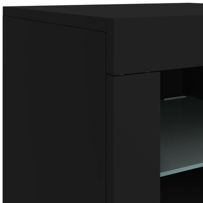 Dressoir Met Led-Verlichting 23X37X67 Cm Zwart