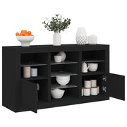 Dressoir 123x37x67 cm zwart LED