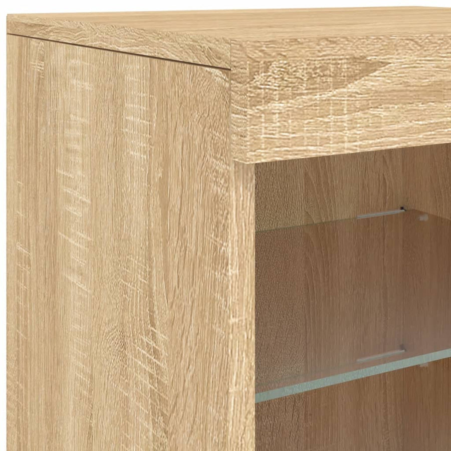 Dressoir Met Led-Verlichting 23X37X67 Cm Kleurig Sonoma eiken