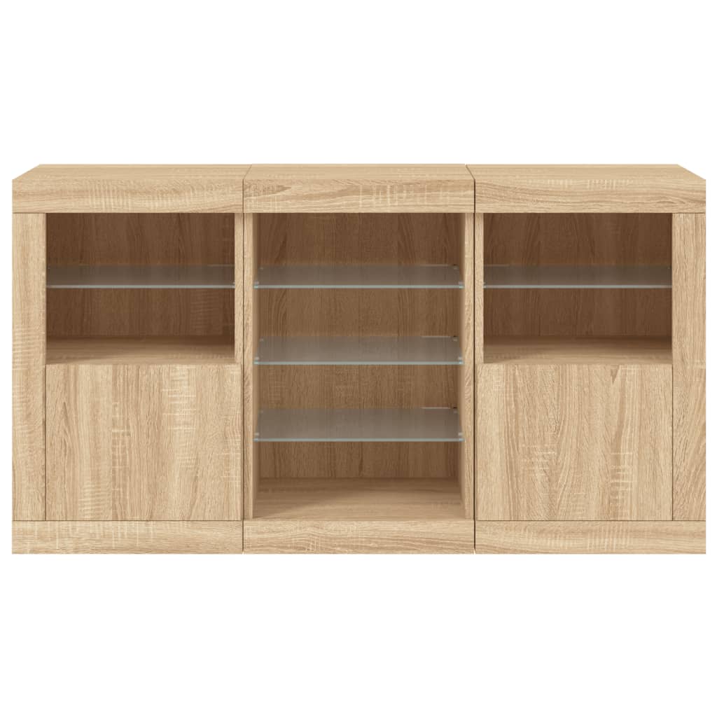 Dressoir Met Led-Verlichting 23X37X67 Cm Kleurig Sonoma eiken
