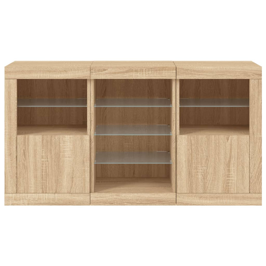 Dressoir Met Led-Verlichting 23X37X67 Cm Kleurig Sonoma eiken