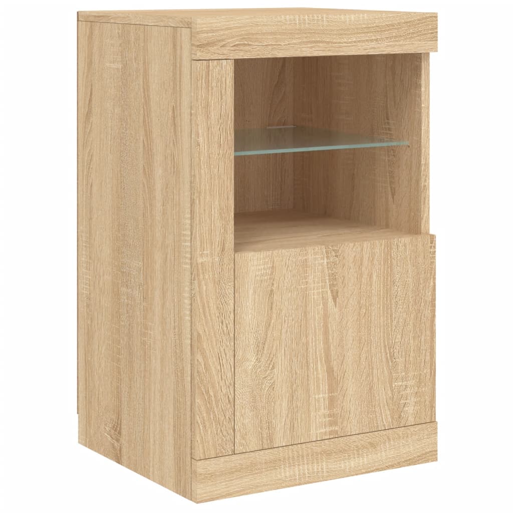 Dressoir Met Led-Verlichting 23X37X67 Cm Kleurig Sonoma eiken