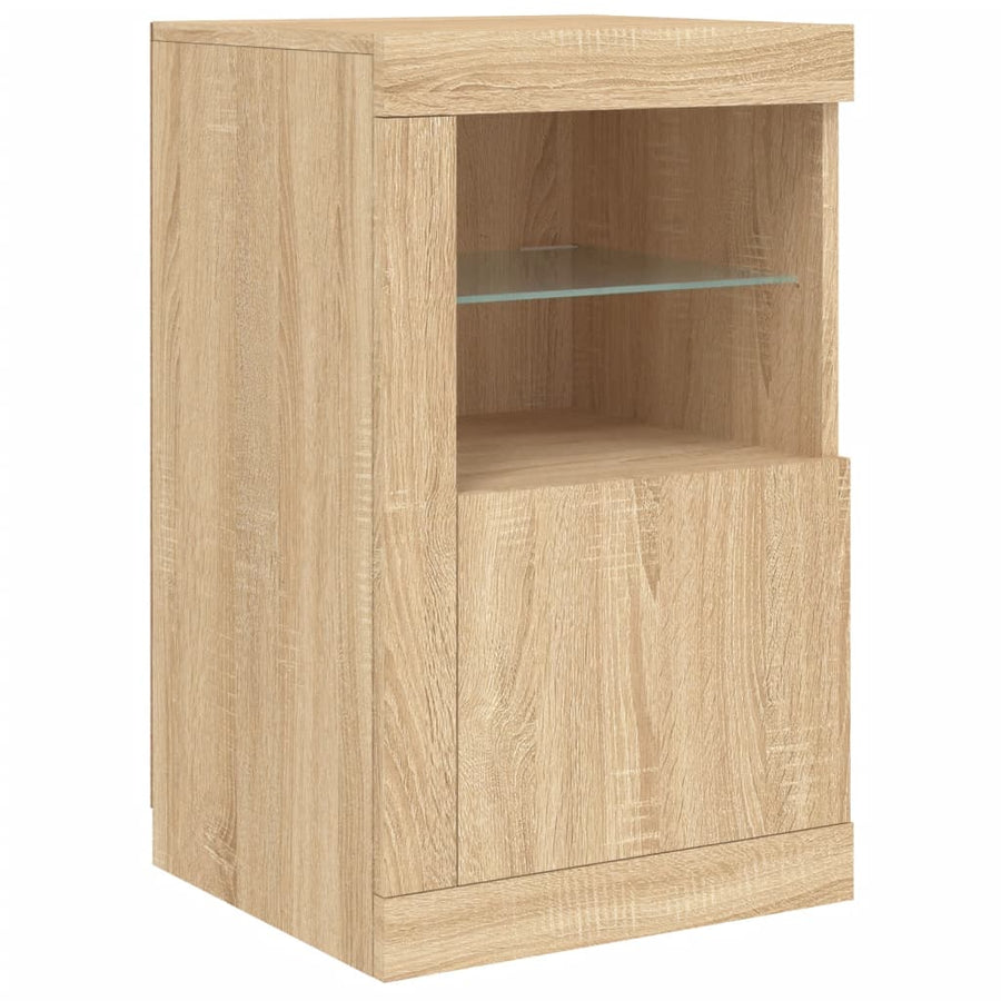 Dressoir Met Led-Verlichting 23X37X67 Cm Kleurig Sonoma eiken