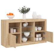 Dressoir 123x37x67 cm sonoma eiken met LED