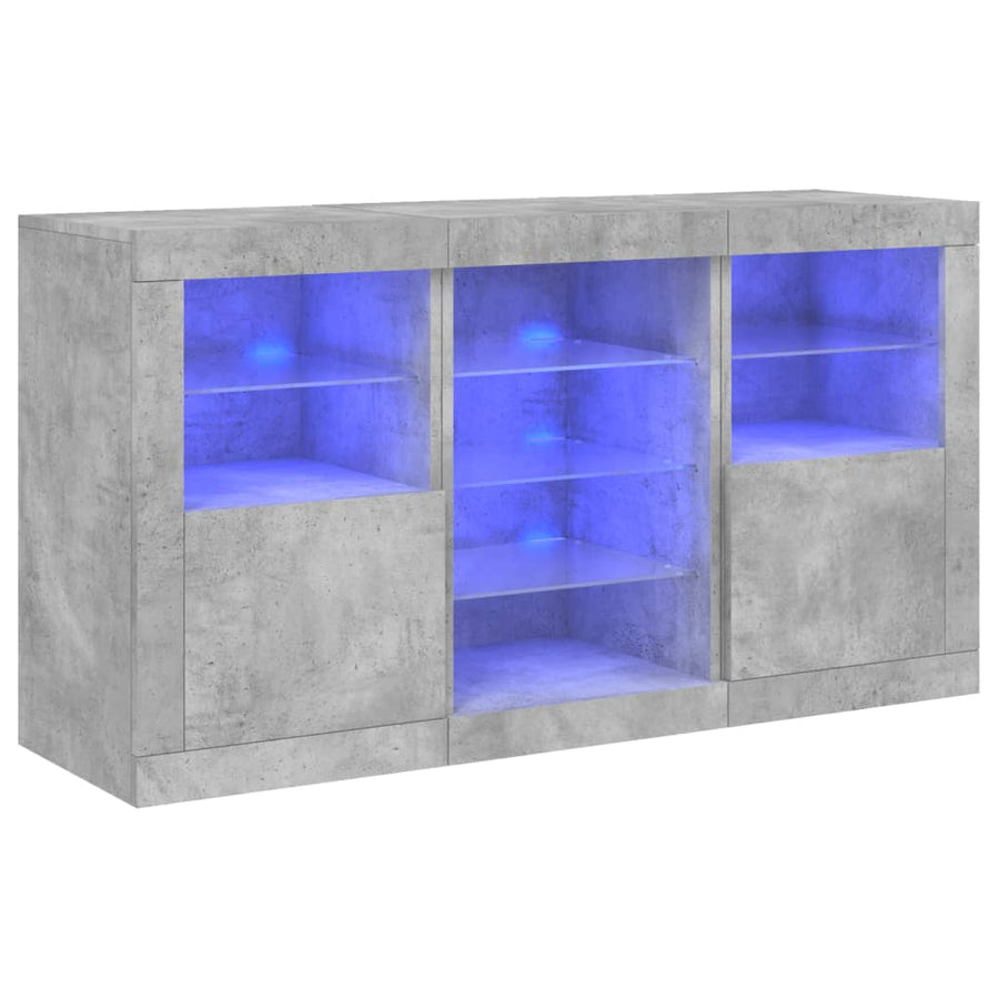 Dressoir Met Led-Verlichting 23X37X67 Cm Betongrijs